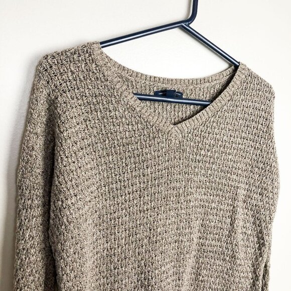 American Eagle Soft Neutral Knit V Neck Sweater XS - Picture 3 of 10